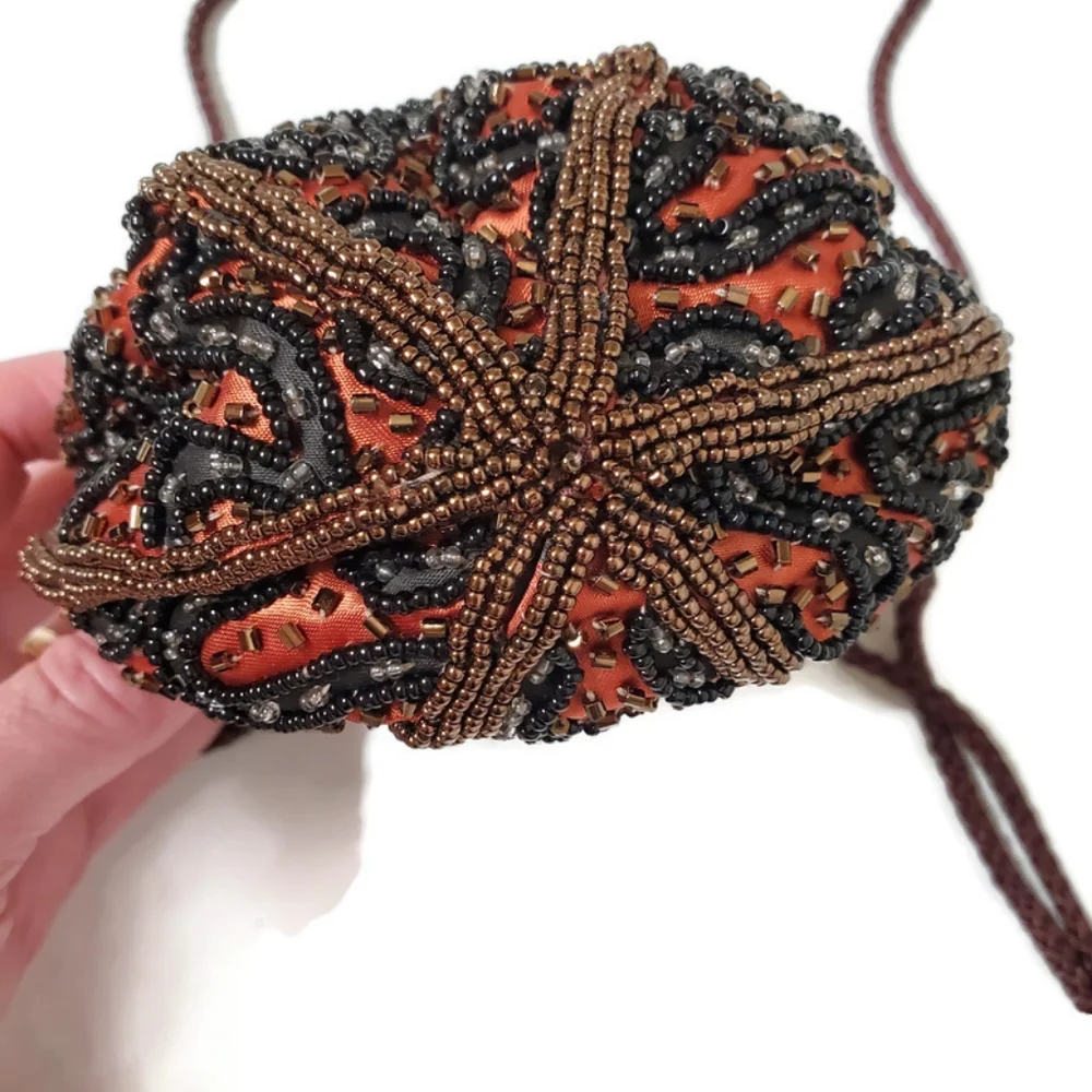 Vintage Andre Cellini Beaded Purse Satchel Evening Bag Bridgerton Victorian